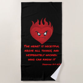 Jeremiah 17:9 KJV Bible Scripture Plage Serviette