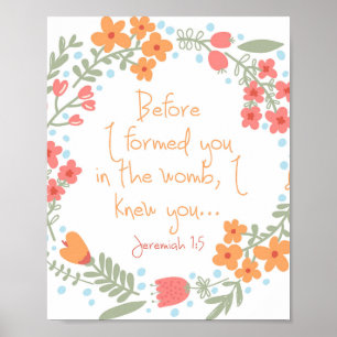 Jeremiah 1:5 Kinderzimmer Print Poster