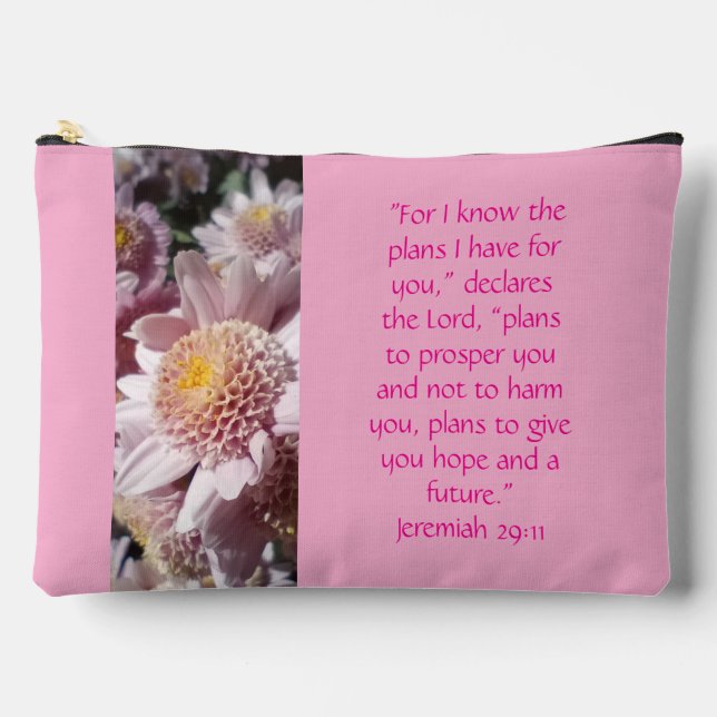 Jeremiah 29:11-13 Pink Large Zubehörtasche (Vorderseite)