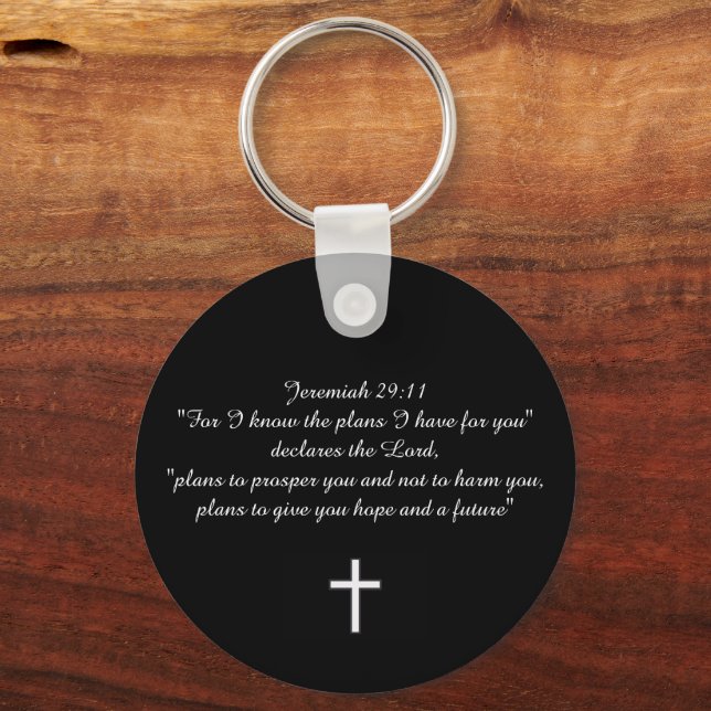 Jeremiah 29:11 Benutzerdefiniertes Christliches Ge Schlüsselanhänger (Rückseite)