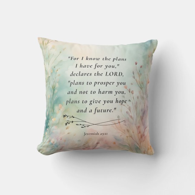 Jeremiah 29:11 Bibelverse-Bild Kissen (Vorderseite)