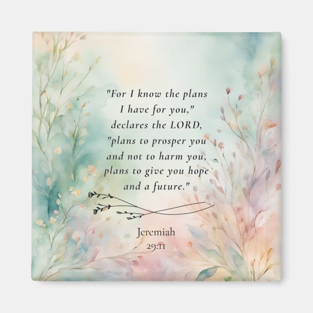 Jeremiah 29:11 Bibelverse-Bild Magnet (Vorne)