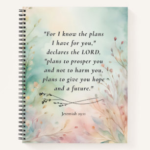 Jeremiah 29:11 Bibelverse-Bild Notizbuch