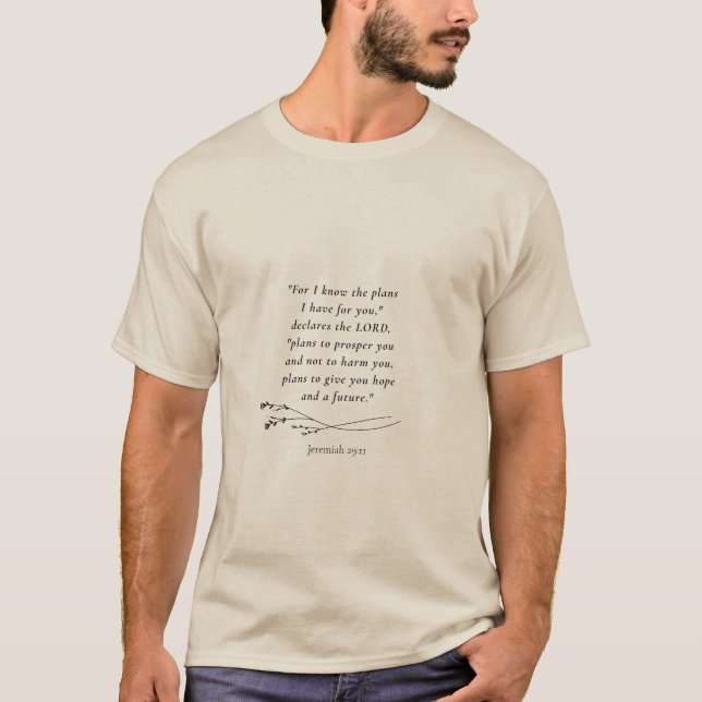 Jeremiah 29:11 Bibelverse-Bild T-Shirt (Vorderseite)