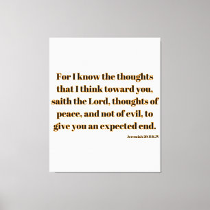 Jeremiah 29:11 Bibelverse KJV Wall Art Leinwanddruck