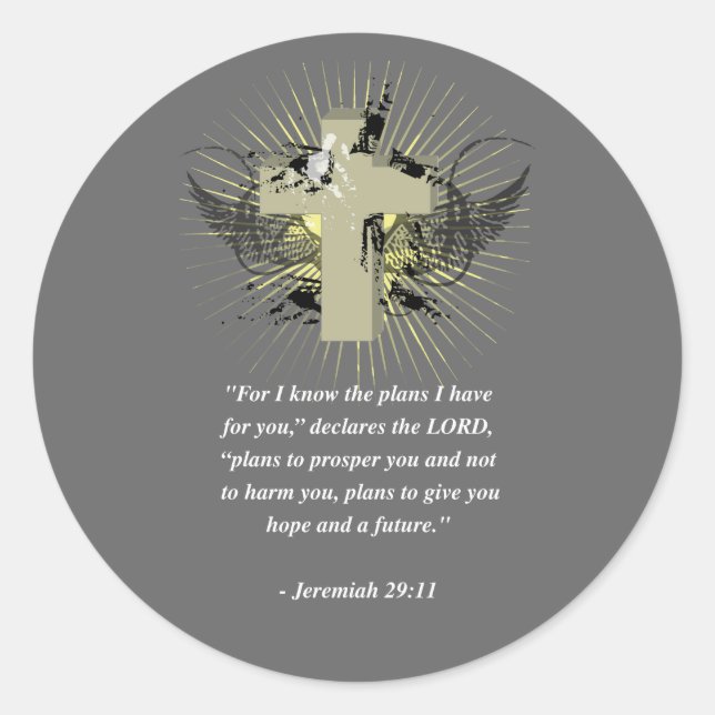 JEREMIAH 29:11 Bibelverse Runder Aufkleber (Vorderseite)