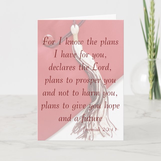 Jeremiah 29:11 Carte de Graduation (Devant)