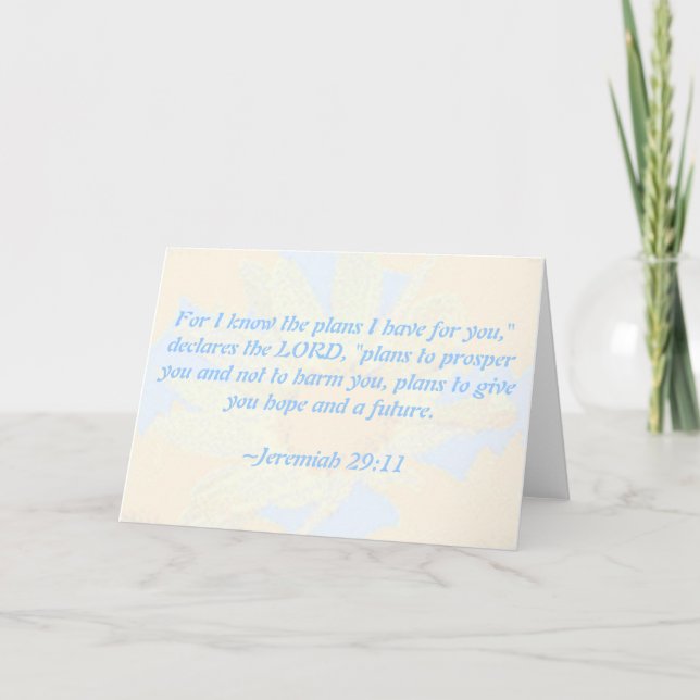 Jeremiah 29:11 Carte de voeux à motif de marguerit (Devant)