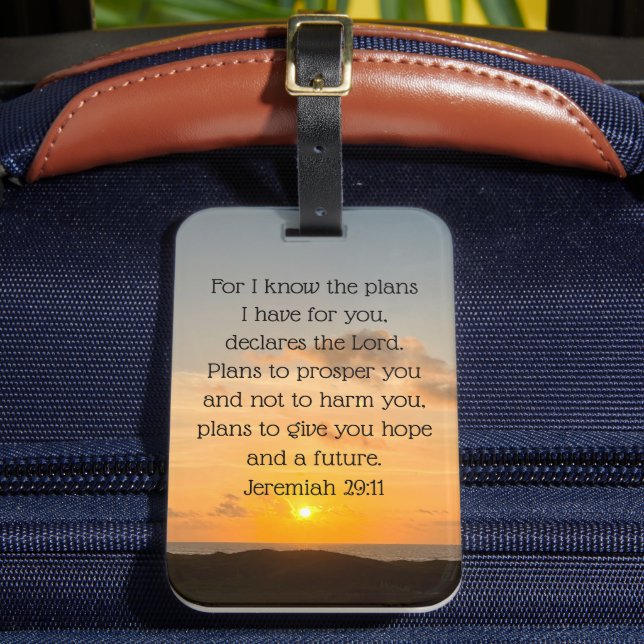 Jeremiah 29:11 Christlich Gepäckanhänger (Vorderseite Insitu 2)
