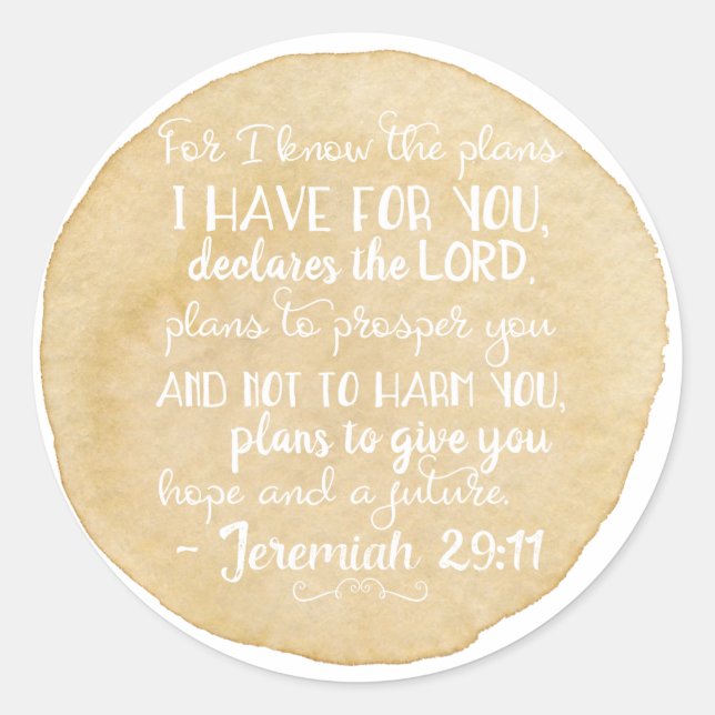 Jeremiah 29:11 Christliche Sticker für Inspiration (Vorderseite)