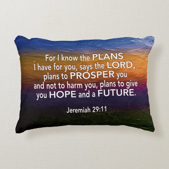 JEREMIAH 29:11 Denn ich kenne die Christlichen Plä Dekokissen (Vorderseite)