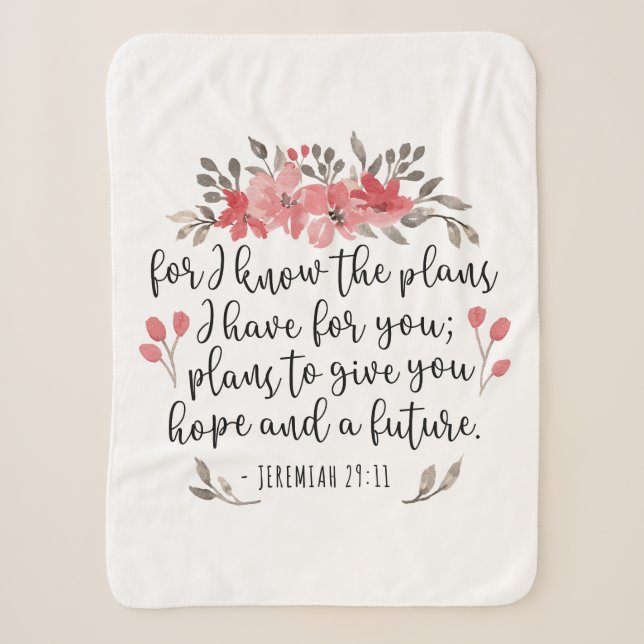 Jeremiah 29 11 - Denn ich kenne die Pläne - blumen Sherpadecke (Vorderseite)
