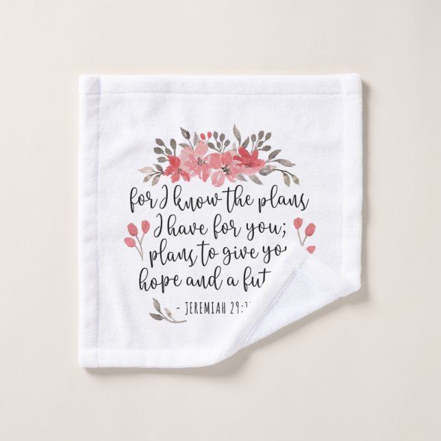 Jeremiah 29 11 - Denn ich kenne die Pläne - blumen Waschlappen (Waschlappen)