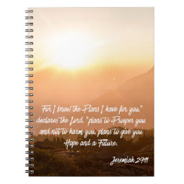 Jeremiah 29:11 Denn ich kenne die Pläne Sunrise Notizblock