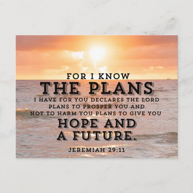 Jeremiah 29:11 Denn ich kenne die Pläne Sunrise Postkarte (Vorderseite)