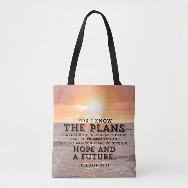 Jeremiah 29:11 Denn ich kenne die Pläne Sunrise Tasche (Vorderseite)
