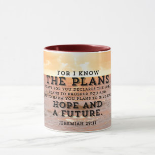 Jeremiah 29:11 Denn ich kenne die Pläne Sunrise Tasse