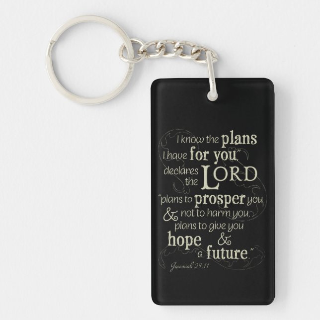 Jeremiah 29:11 Ermutigende Bibelverse Schlüsselanhänger (Vorderseite)