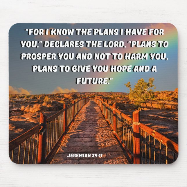 Jeremiah 29:11 Hope Bible Verse Mousepad (Vorne)