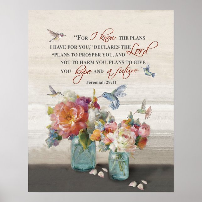 Jeremiah 29:11 Hummingbird Poster (Vorne)