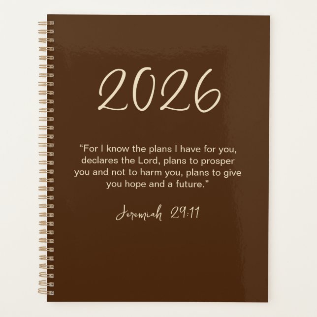 Jeremiah 29:11 Ich kenne den Planer für 2026 (Vorderseite)