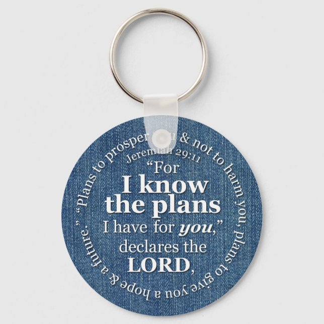 Jeremiah 29:11 Ich kenne die Pläne Bibel Verse Den Schlüsselanhänger (Vorderseite)