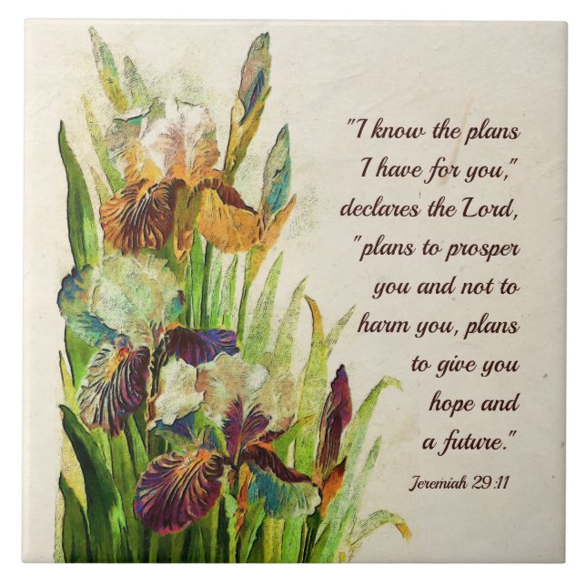 Jeremiah 29:11 Ich kenne meine Pläne für Sie Fliese (Vorderseite)
