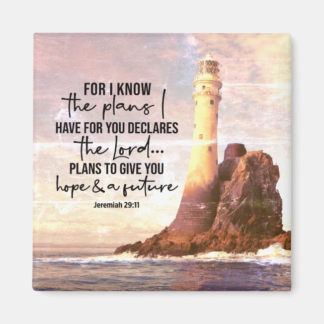 Jeremiah 29:11 Ich kenne meine Pläne für Sie Magnet (Vorne)