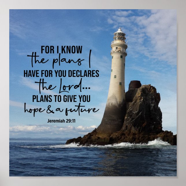 Jeremiah 29:11 Ich kenne meine Pläne für Sie Poster (Vorne)