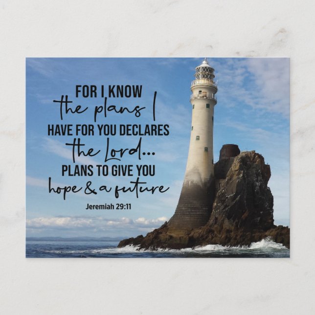 Jeremiah 29:11 Ich kenne meine Pläne für Sie Postkarte (Vorderseite)