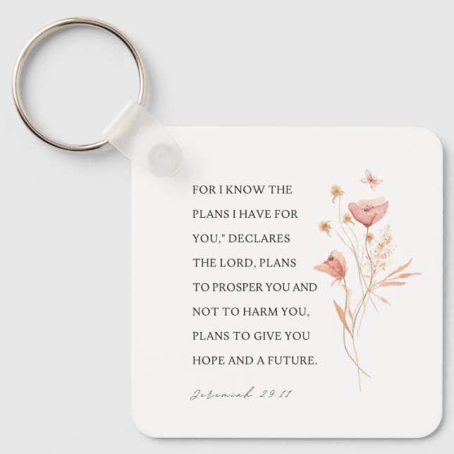 Jeremiah 29:11 Ich kenne meine Pläne für Sie Schlüsselanhänger (Vorderseite)