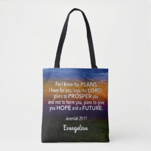 Jeremiah 29:11 ICH WEISS DEN PLANS-Namen Christlic Tasche