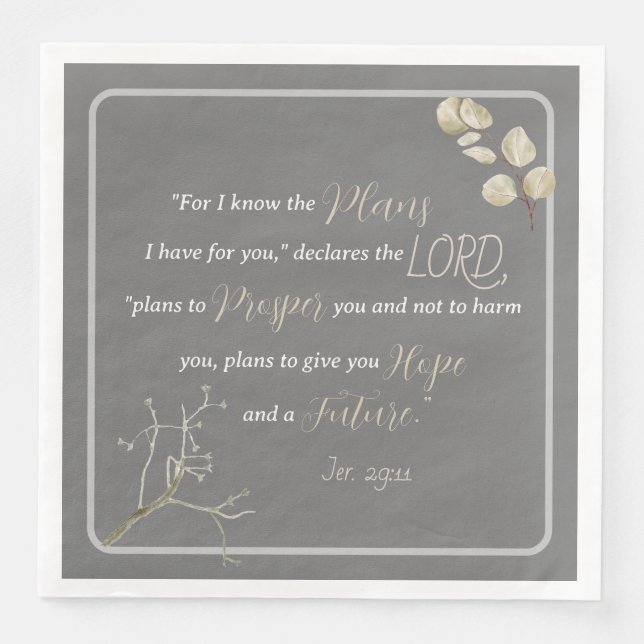 Jeremiah 29:11 Inspirational Bible Verse Serviette (Vorderseite)
