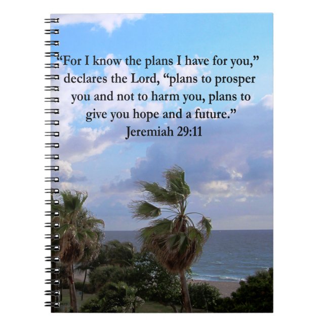 JEREMIAH 29:11 INSPIRATIONALE VERSE NOTIZBLOCK (Vorderseite)