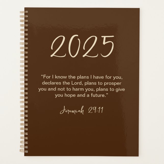 Jeremiah 29:11 Je connais les plans 2025 Année Pla (Devant)