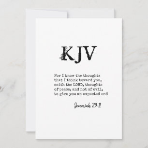Jeremiah 29:11 KJV Bibelangebot - kann individuell