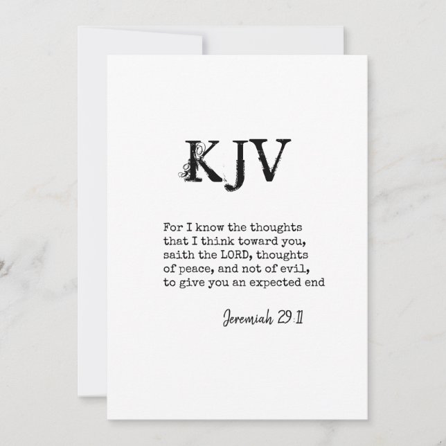 Jeremiah 29:11 KJV Bibelangebot - kann individuell (Vorderseite)