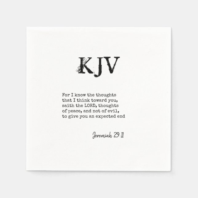 Jeremiah 29:11 KJV Bibelangebot - kann individuell Serviette (Vorderseite)
