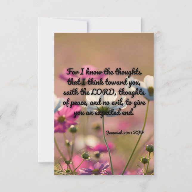 Jeremiah 29:11 KJV Bible Verse Pic Flat Gruß Karte (Vorderseite)
