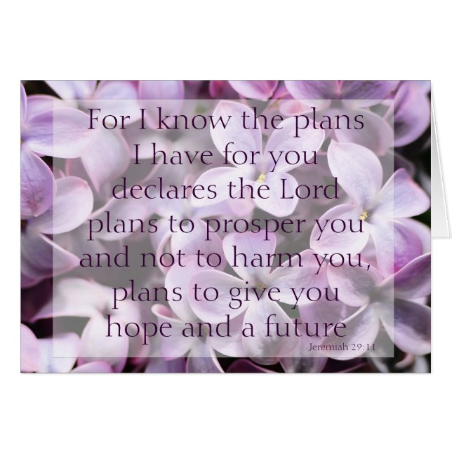 Jeremiah 29:11 Lilacs Card (Vorderseite (Horizontal))