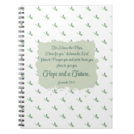 Jeremiah 29:11 mit Watercolor Blätter Bible Verse Notizblock