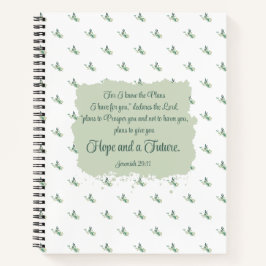 Jeremiah 29:11 mit Watercolor Blätter Bible Verse Notizbuch