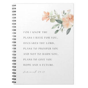 Jeremiah 29:11 NIV Denn ich kenne die Pläne Notizblock