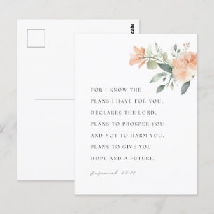 Jeremiah 29:11 NIV Denn ich kenne die Pläne Postkarte