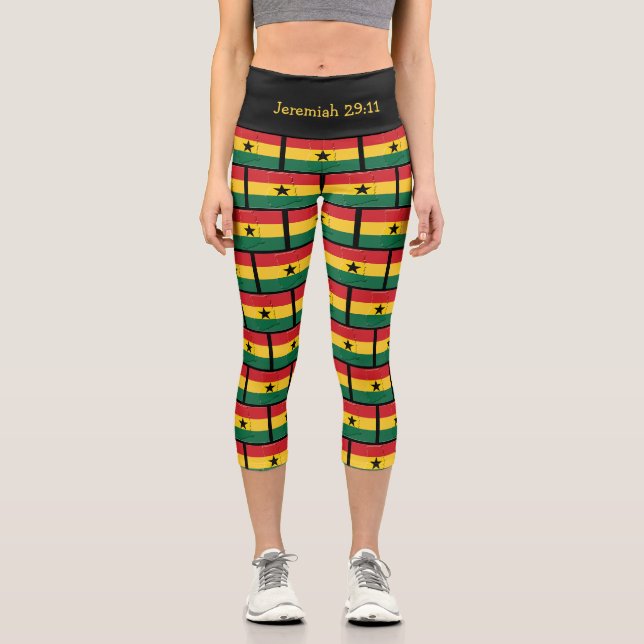 Jeremiah 29:11 | Patriotisch | GHANA FLAG Capri Leggings (Vorderseite)
