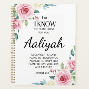 Jeremiah 29:11 Persönliche Gestaltung der rosa Ros Planer