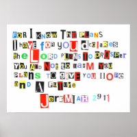 Jeremiah 29:11 Poster de note de rançon