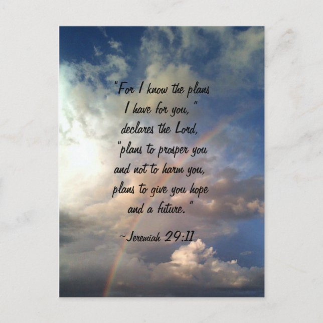 Jeremiah 29:11 Regenbogen Postkarte (Vorderseite)
