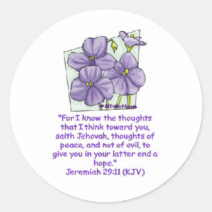 Jeremiah 29:11 runder aufkleber