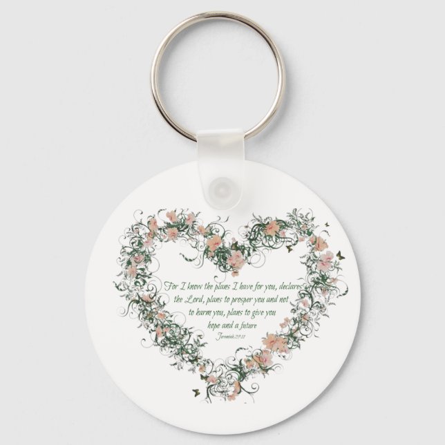 Jeremiah 29:11 Schlüsselkette für Blumenkohl Schlüsselanhänger (Vorderseite)